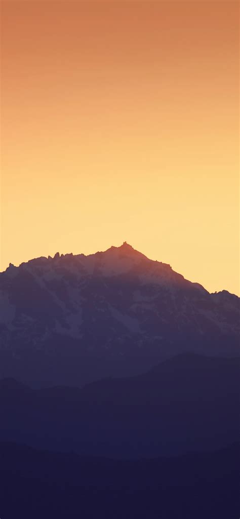 Mountains 4k Wallpaper Sunset Silhouette Yellow Sky Dusk Sunrise
