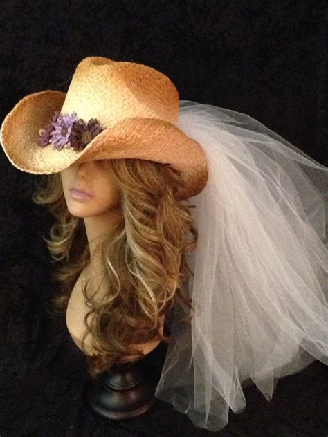 Country Western Cowgirl Hat Veil By Laurenlashdesignsllc On Etsy
