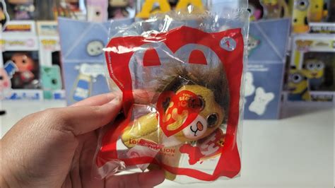 4k Ty Teenie Beanie Boos Mcdonald S Happy Meal Toy 1 Louie The Lion May 2021 Youtube