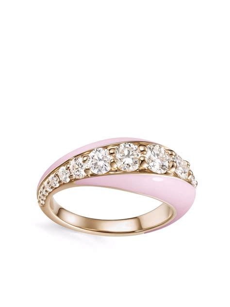 Melissa Kaye 18kt Rose Gold Remi Enamel And Diamond Ring Farfetch