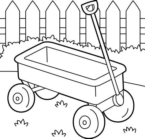Wagon Vehicle Coloring Page For Kids 10002382 Vector Art At Vecteezy