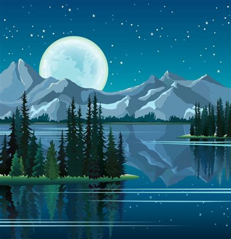 Charming Night Vector Background 03 Vector Background Free Download