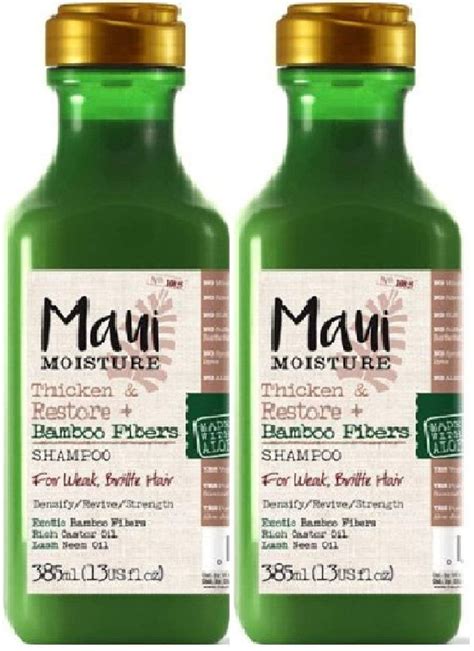 Maui Moisture Thicken And Restore Hair Bamboo Fibers Shampoo 13 Oz 2 Pack