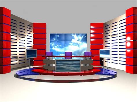 Virtual Tv Studio News Set 4 Free 3d Models In Office 3dexport