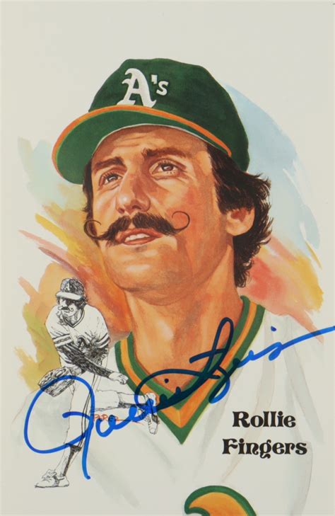 Rollie Fingers Signed Le 1980 02 Perez Steele Hall Of Fame Postcards