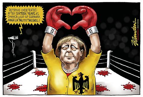 Cartoon 16 Years Later Angela Mutti Merkel Retires Undefeated
