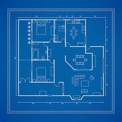 Premium Vector Blueprint Of A House
