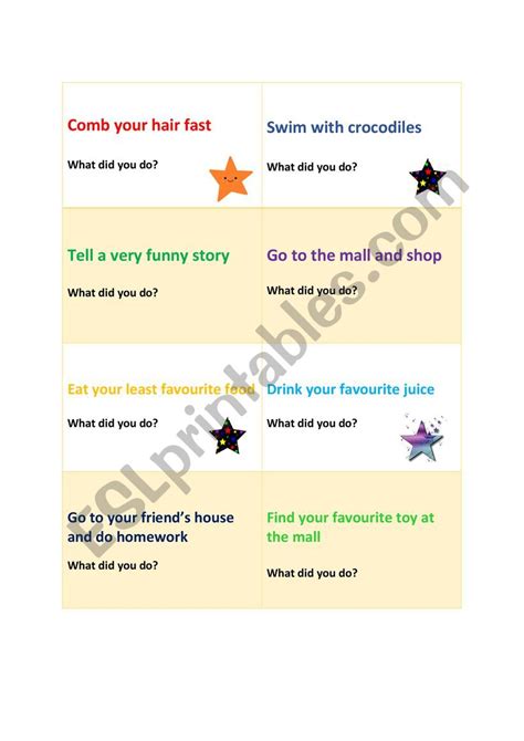 Past Simple Speaking Activity Esl Worksheet By Amowille
