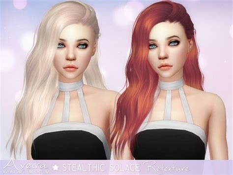 Aveira Sims 4 Stealthic`s Solace Hair Retextured Sims 4 Hairs Sims
