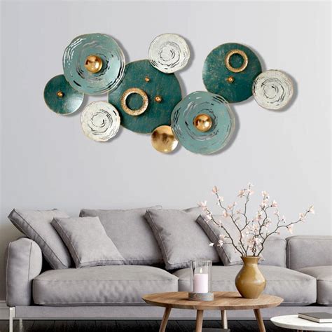 Abstract Turquoise Metal Wall Art Wallmantra