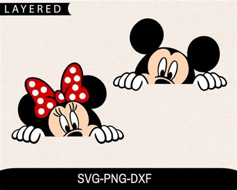 Minnie Mickey Mouse Peeking Svg