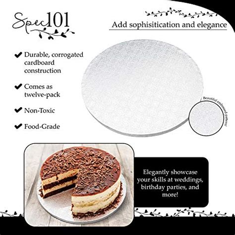 Spec101 Round Cake Drums 10 Inch 12pk White Cake Drum Boards With 1