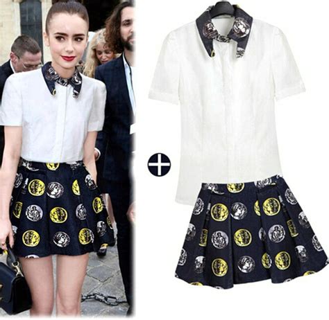 New Women Set Clothing Fashion Lapel Shirt Printing Features Pleated Skirt Women Piece