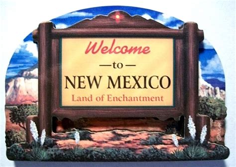 New Mexico Land Of Enchantment State Welcome Sign Artwood Fridge Magnet