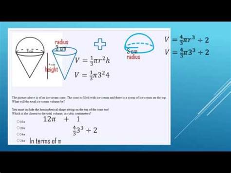 The volume of the cone is approximately 3.14 units squared. Volume of a Hemisphere and Cone - YouTube