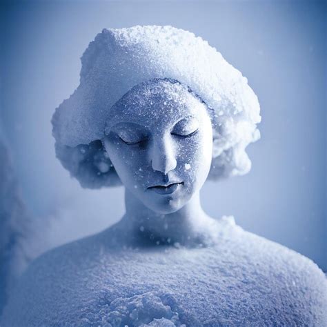Premium Photo Snow Covered Frozen Woman