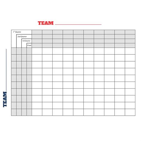 25 Square Grid Free Printable Afc Nfc National Football League