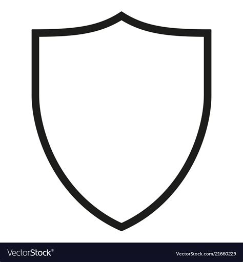 Black And White Shield Silhouette Royalty Free Vector Image