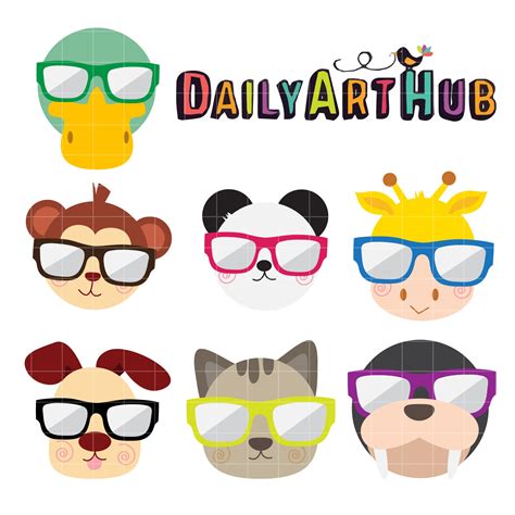 Animals And Sunglasses Clip Art Set Daily Art Hub Graphics