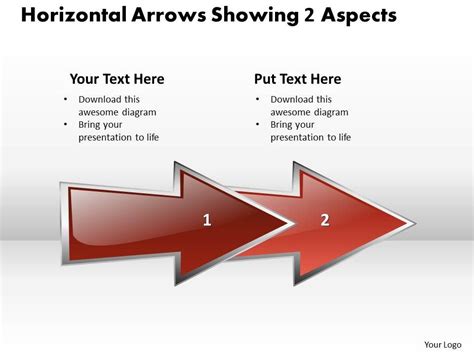 Business Powerpoint Templates Horizontal Arrows 2010 Showing Aspects