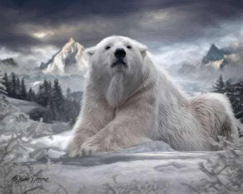 16x20 Arctic Polar Bear Painting Heart And Soul Art Paintings