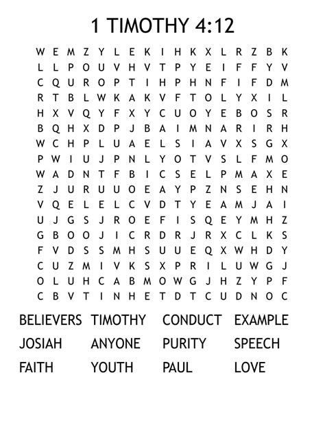 1 Timothy 412 Word Search Wordmint