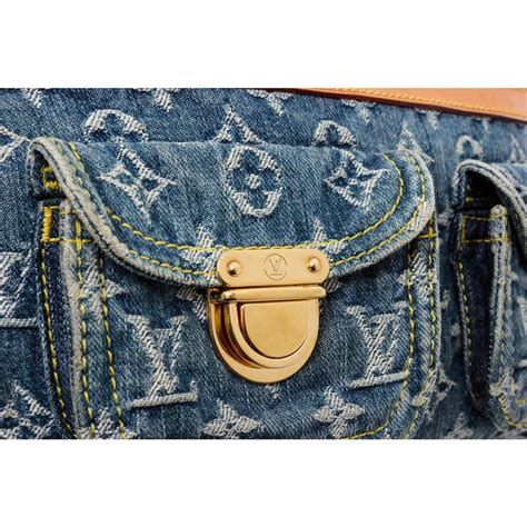 Louis Vuitton Pleaty Pm Blue Denim Shoulder Bag