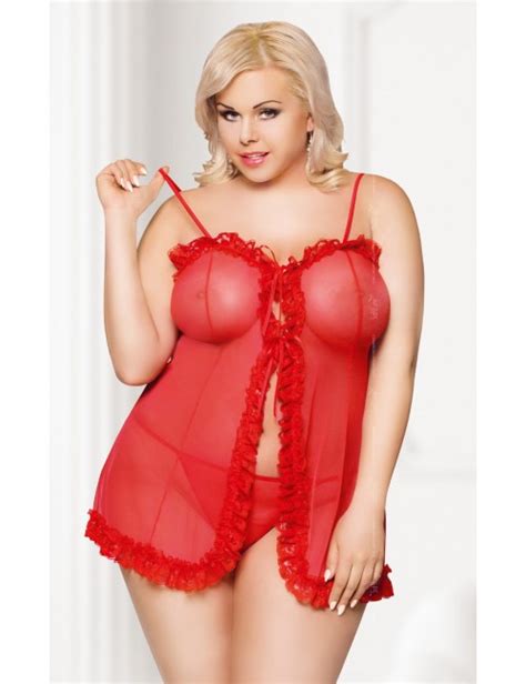 Sexy Erotic Lingerie Red Chemise Big Plus Queen Size 3xl 2xl Xl 3x 2x X For Bbw Eu 48 50 52 Uk