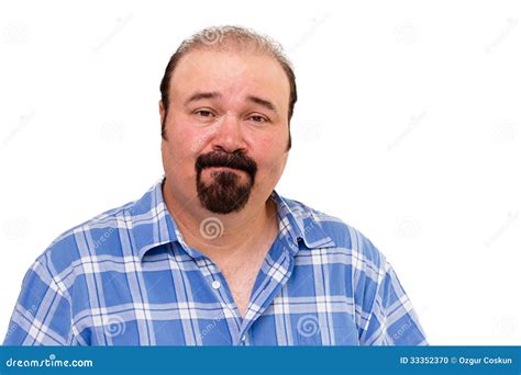 Speechless Middle Aged Man Portrait On White Stock Photo Image 33352370
