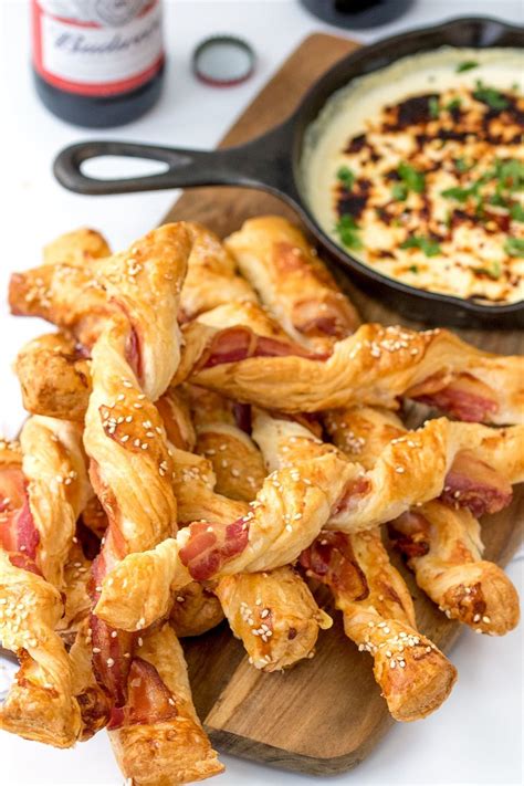 Make This Gameday Bacon Pastry Twists With Beer Cheese Dip Recipe