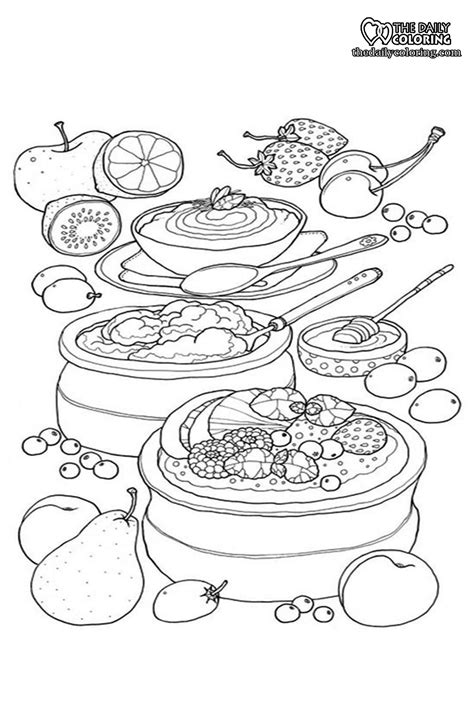 Free Printable Food Coloring Pages **2024** - The Daily Coloring