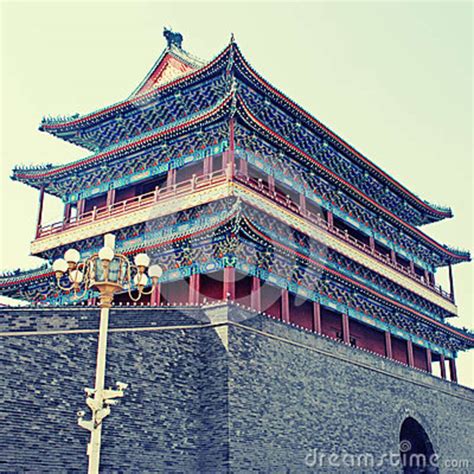 Ancient Pagoda In Forbidden Citybeijing China Stock
