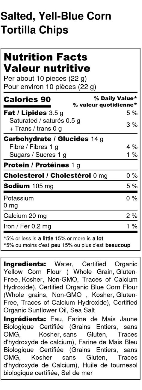 corn chips nutrition label besto blog