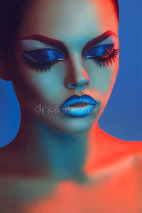 Sensual Portrait Of Gorgeous Woman With Closed Eyes And Make Up Stock Image Image Of