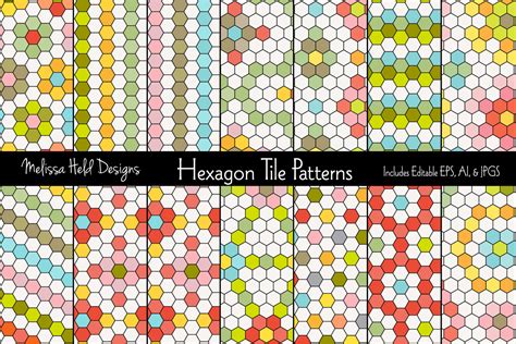 Hexagon Tile Patterns 151954 Patterns Design Bundles