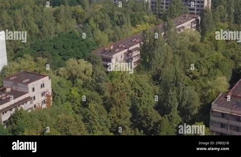Air View Of Damaged Chernobyl City In A Years After Nuclear Explosion Stock Video Footage Alamy