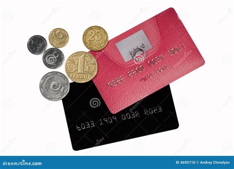 Credit Cards With Coins Stock Photo Image Of Plastic 4695710
