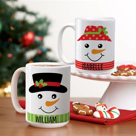 Personalized Cheery And Bright Snowman Christmas Mug Available In 4