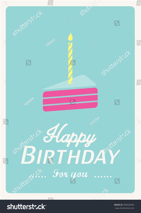 vektor stok happy birthday cake poster template vectorillustration tanpa royalti 200056595