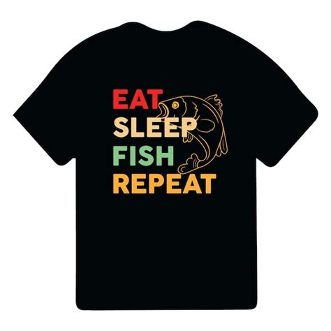 Premium Vector Eat Sleep Fish Repeat Typography Fishing Tshirt Design