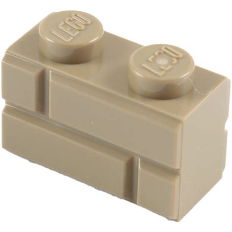 Lego Donker Zandbruin Steen 1 X 2 Met Embossed Bricks 98283 Brick