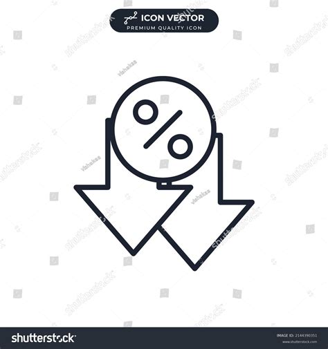 Decrease Icon Symbol Template Graphic Web Stock Vector Royalty Free