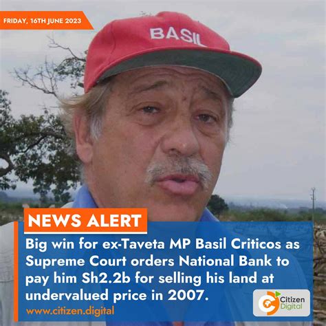 Citizen Tv Kenya On Twitter Big Win For Ex Taveta Mp Basil Criticos As Supreme Court Orders