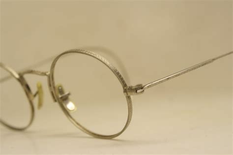vintage eyeglasses frames 41x38mm 1940s glasses silver antique ovid ebay