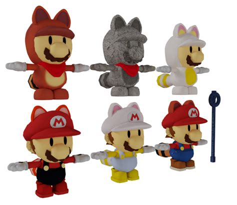 Custom Edited Paper Mario Customs Mario Raccoon And Tanooki The