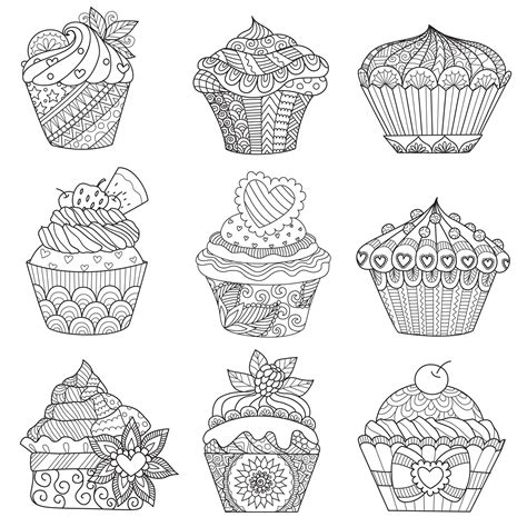 Abalt Printable Cupcake Coloring Coloring Pages