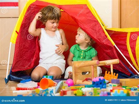 Children Playing At Home Stock Image Image Of Sister 44851701
