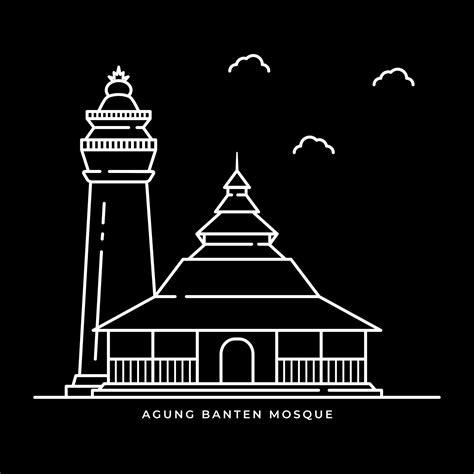 Agung Banten Mosque Icon Muslims Religion in Java Island Indonesia