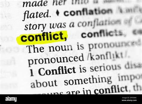 Highlighted Word Conflict Concept And Meaning Stock Photo Alamy