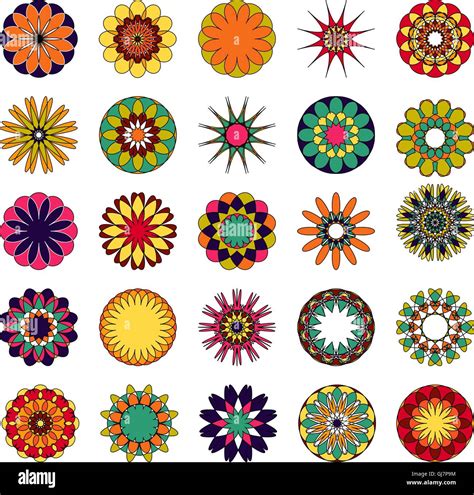Vector Mandalas Colored Mandala Set Stock Vector Image And Art Alamy